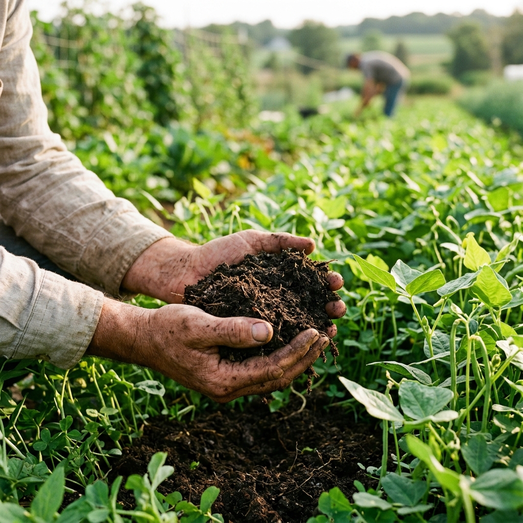 Restoring soil fertility through organic compost and cover crop mapping